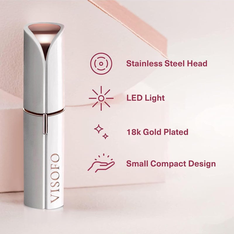 VISOFO Facial Hair Removal for Women | Electric Razor Device Small Mustache Dermaplaning Remover Tools Tweezers Epilator Trimmer Face Dermaplane Shavers Beauty Gadgets Set Accessories by (Coral) - Image 2